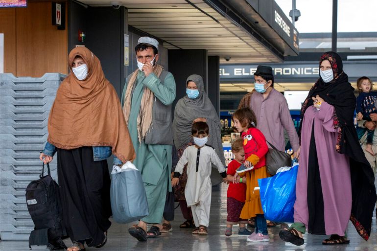 Afghan refugees arriving in US