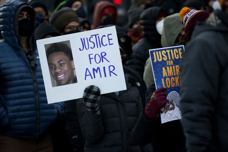 Protesters for Amir Locke