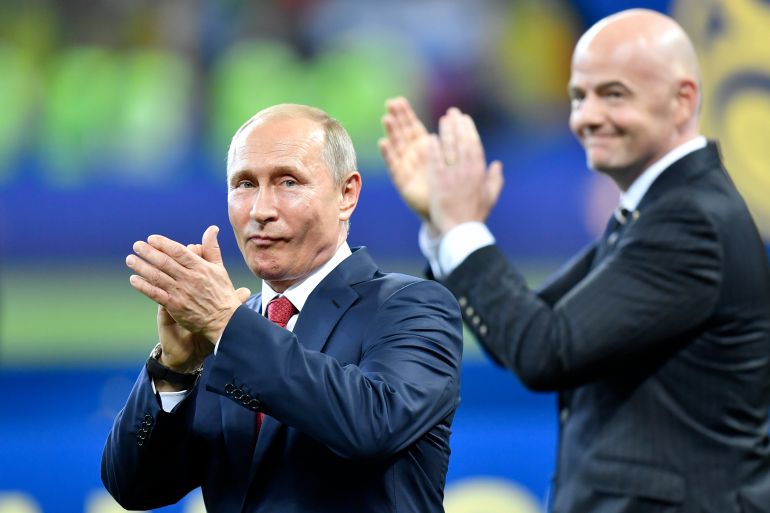 Russian President Vladimir Putin and FIFA President Gianni Infantino