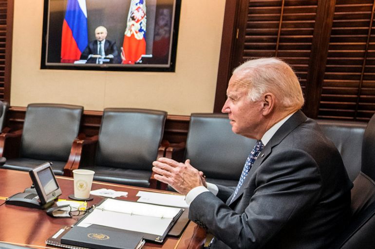 US President Joe Biden holds virtual talks with Russia's President Vladimir Putin
