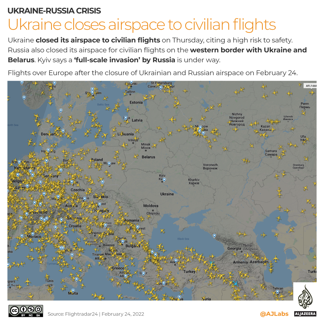 INTERACTIVE: Russia Ukraine Closed Airspace February 24