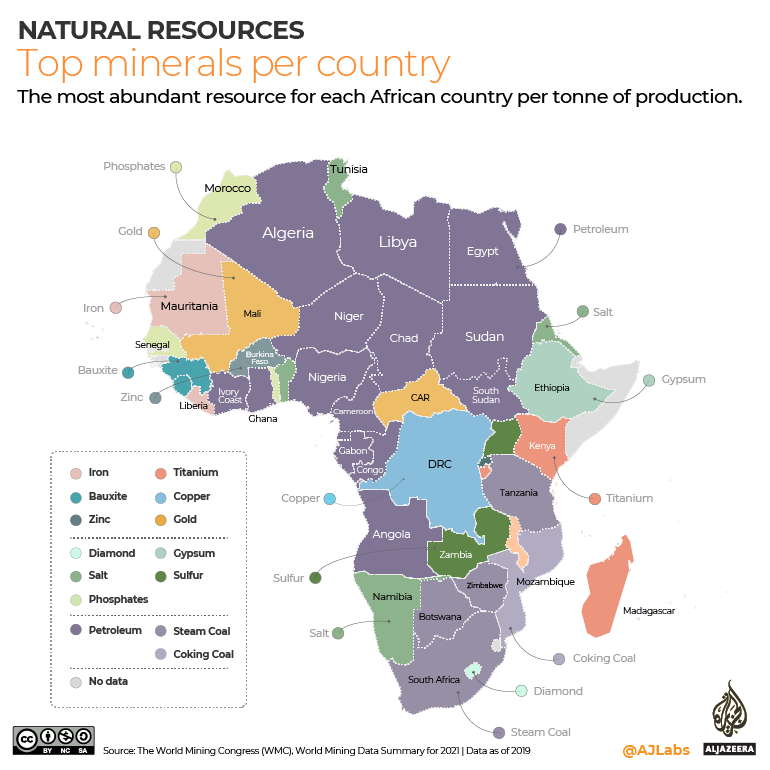 INTERACTIVE Mapping Africas mineral resources - top minerals per country