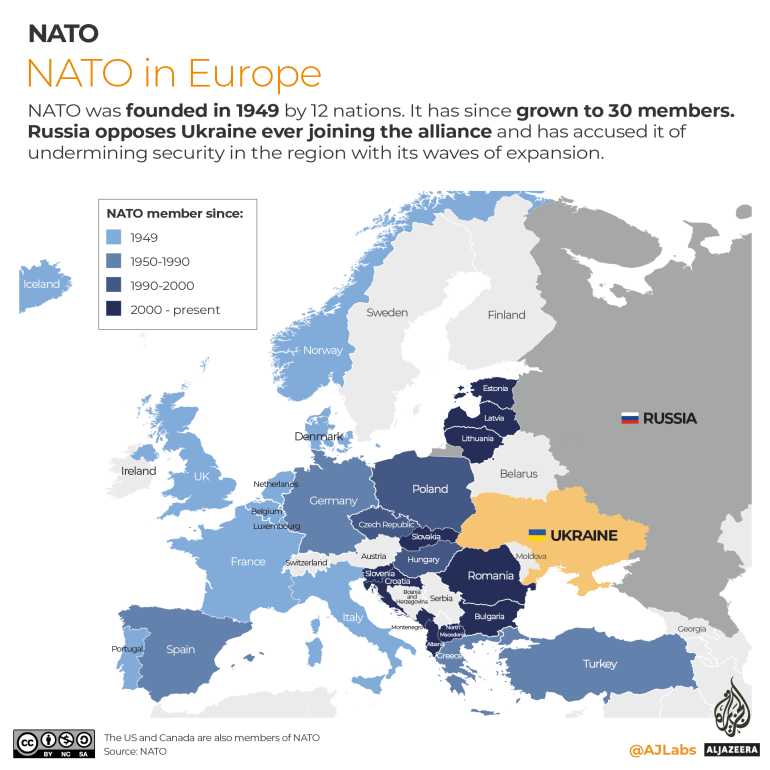 INTERATIVO- Mapa da OTAN na Europa