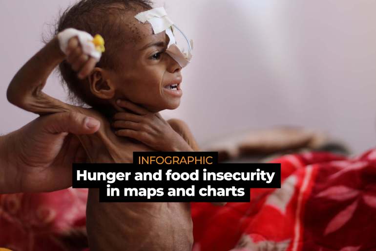 A photo of a malnourished child in Yemen awaiting healthcare