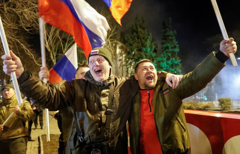 Pro-Russian activists in Donetsk