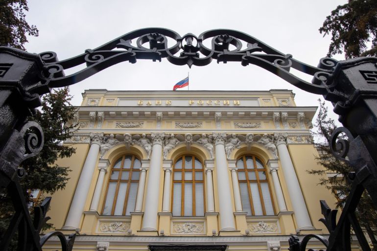 After the invasion of Ukraine, the Russian central bank intervenes to defend the ruble’s dropping value.