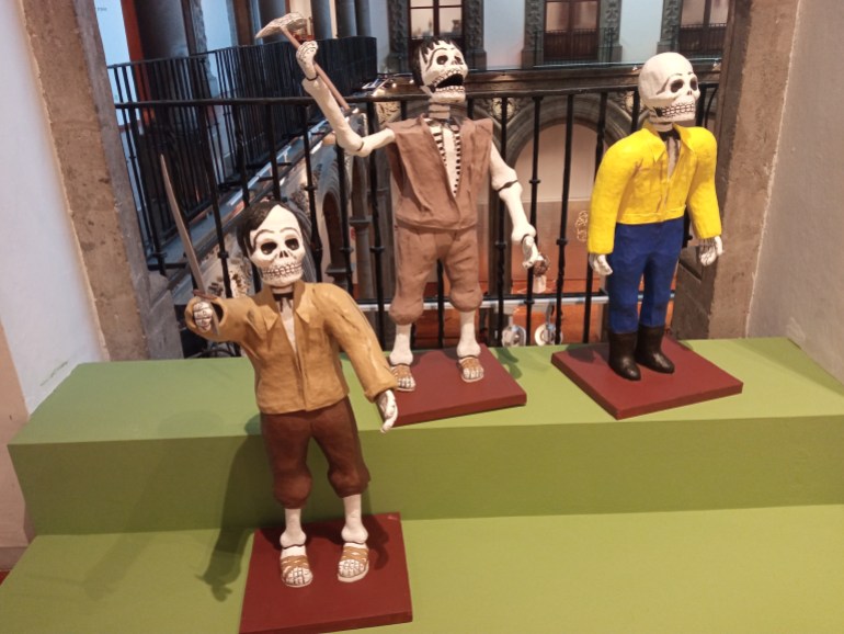 Paper mache soldiers on display at the Fomento Cultural Citibanamex, Palace of Iturbide, Mexico City
