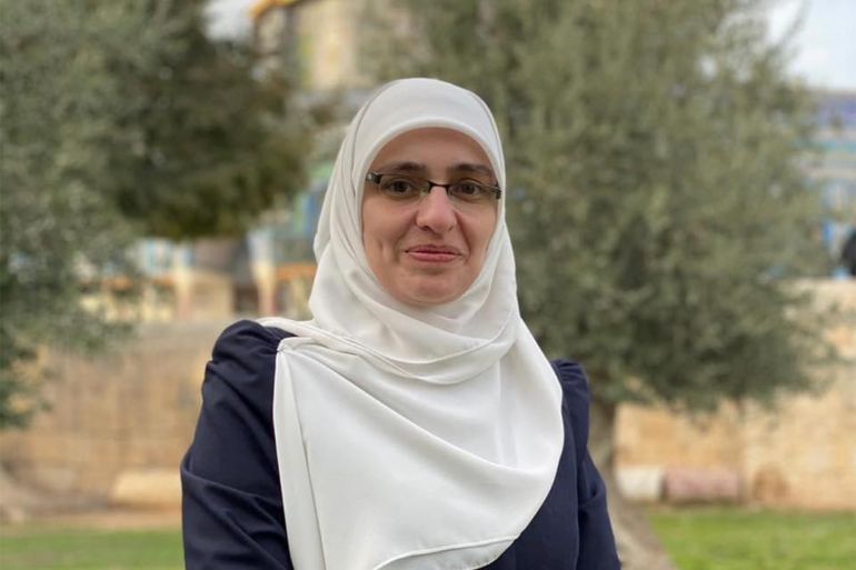 Hanadi Halawani in Al-Aqsa Mosque compound.