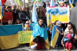Ukrainians living in Turkey protest against Russia