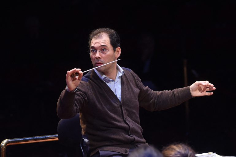 Russian conductor Tugan Sokhiev rehearses with the Orchestre National du Capitole of Toulouse