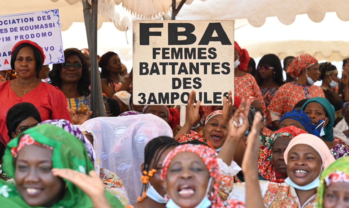 Women take part in the Women's Day celebration in Koumassi district in Abidjan