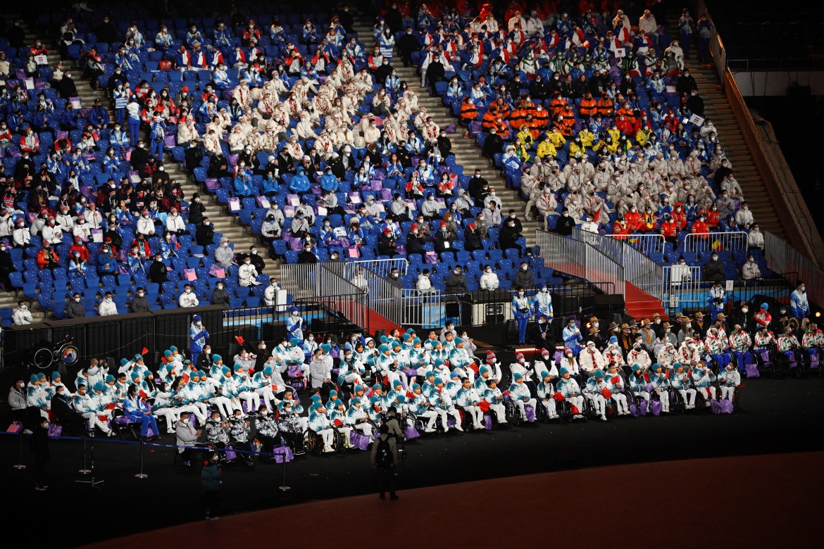 Athletes attend the closing ceremony of the Beijing 2022 Winter Paralympic Games