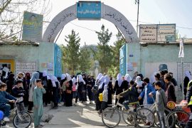 Girls leave their school following order of closure by Taliban just hours after reopening in Kabul.