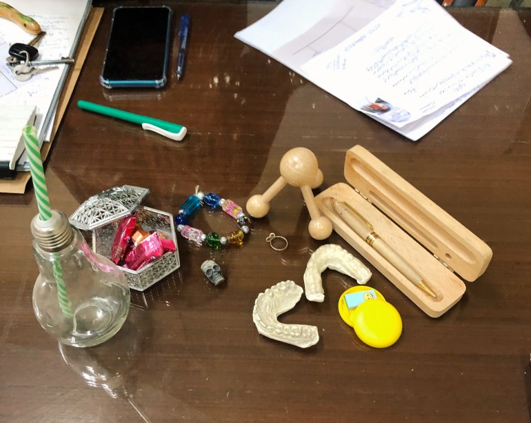 Toys on Dr Summaiya's desk 