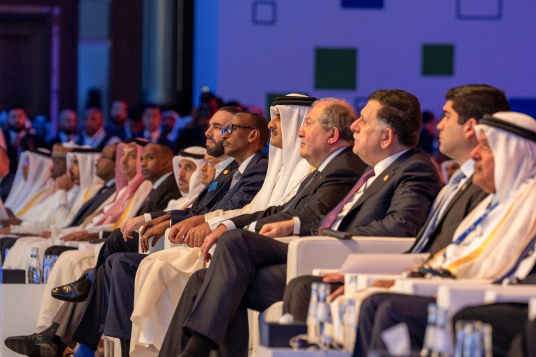 Qatar's Emir Sheikh Tamim bin Hamad al-Thani attends the opening of the Doha Forum
