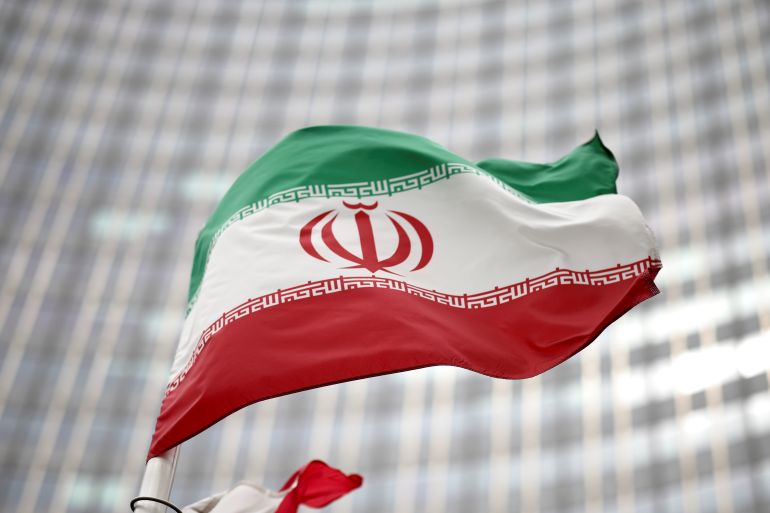 Iranian flag fluttering