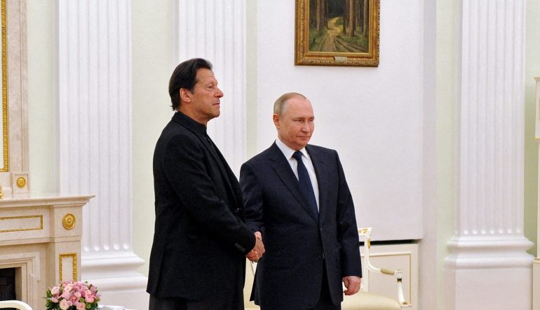 Russian President Vladimir Putin with Pakistani PM Imran Khan
