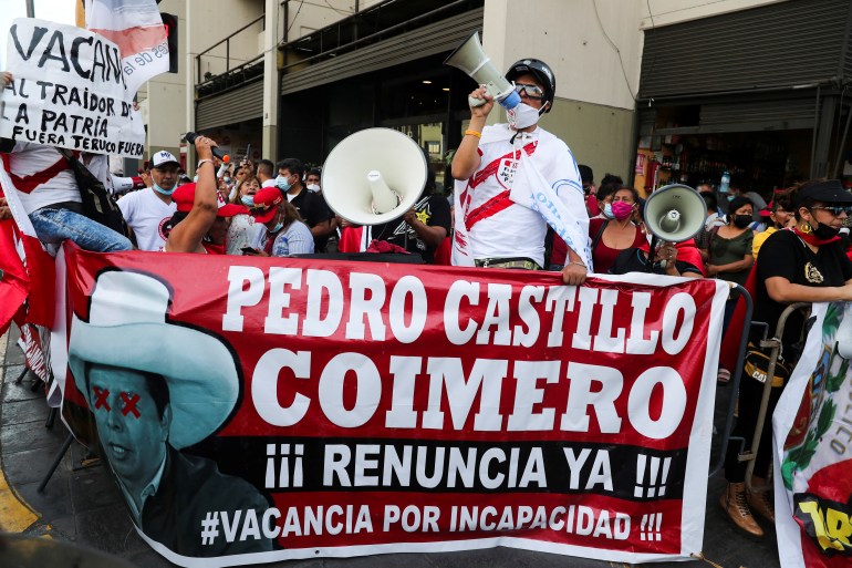 Protest calling for Castillo's resignation