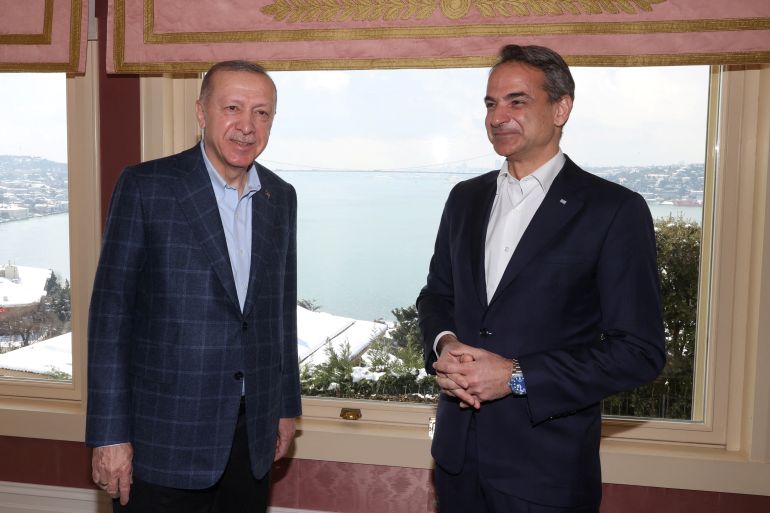 Turkish President Tayyip Erdogan meets with Greek Prime Minister Kyriakos Mitsotakis in Istanbul,