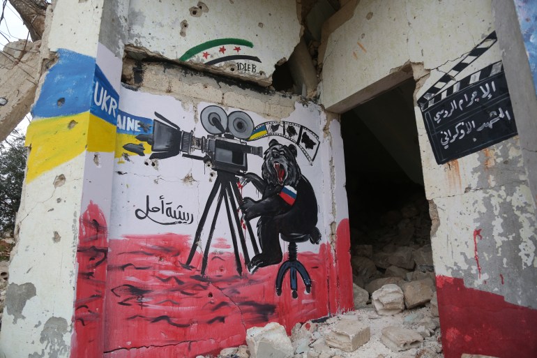 Murale in Binnish, Idlib occidentale