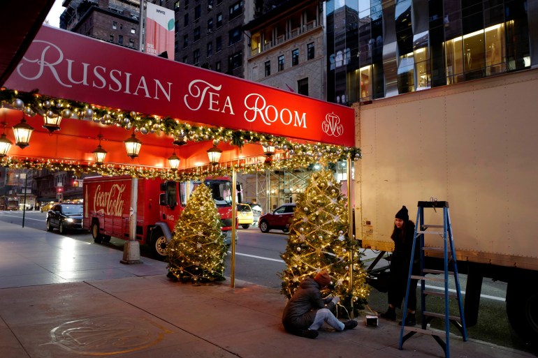 Una vista del salón de té ruso en Nueva York