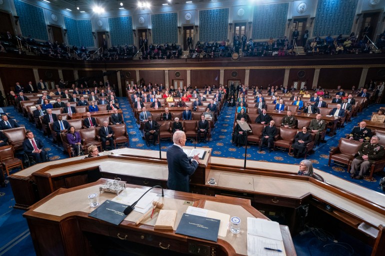 resident Joe Biden delivers his first State of the Union address to a joint session of Congress at the Capitol, Tuesday, March 1, 2022, in