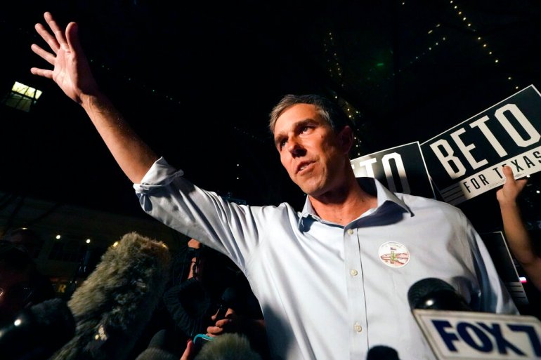 Texas Democrat gubernatorial candidate Beto O'Rourke speaks at a primary election gathering in Fort Worth, Texas.