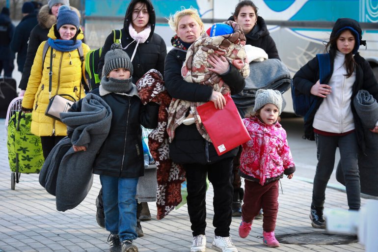 People fleeing from Ukraine