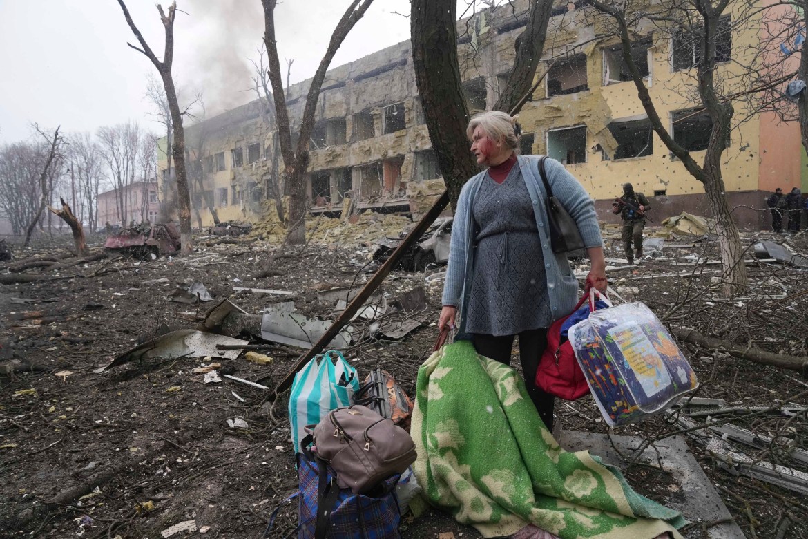 A maternity hospital hit by shelling in Mariupol.
