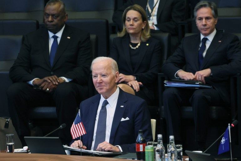 President Joe Biden attends a North Atlantic Council meeting in Brussels