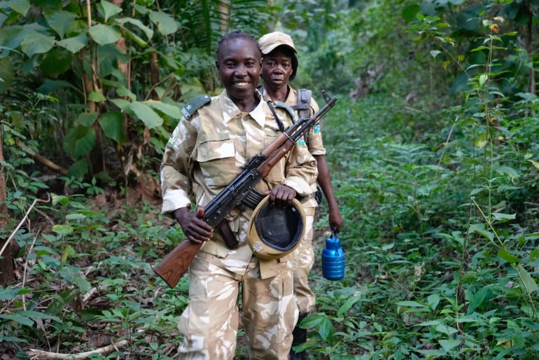 Forest rangers patrol in South Sudan game reserve