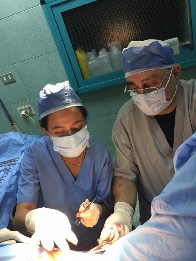Dr Amr Seifeldin and Dr Reham Awad perform restorative surgery