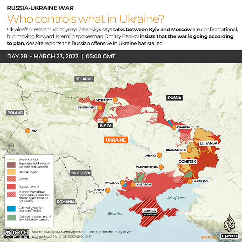 INTERACTIVO Mapa Rusia Ucrania Guerra Quién controla qué Día 28