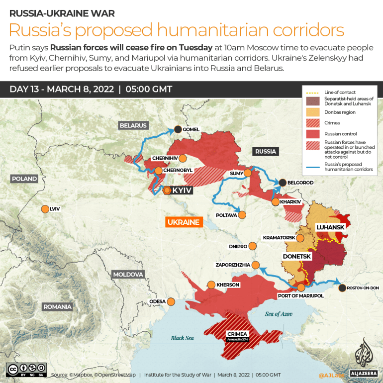 INTERACTIVE Russias proposed humanitarian corridors