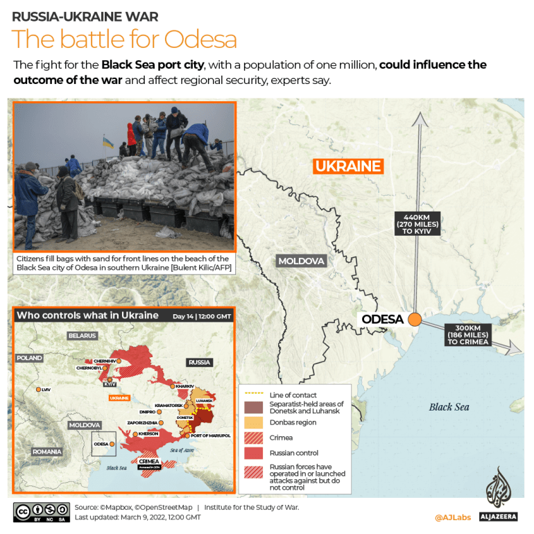 INTERACTIVO Batalla de Odessa Mapa Ucrania Rusia Guerra