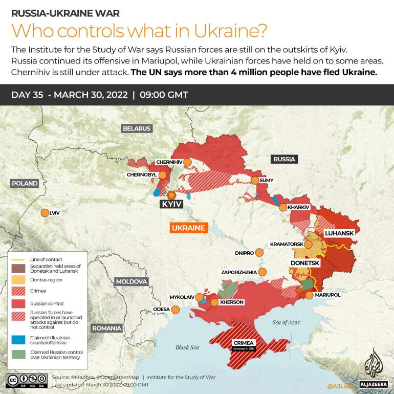 INTERACTIVE_UKRAINE_CONTROL MAP DAY35_INTERACTIVE Russia Ukraine War Who controls what Day 35 (1)