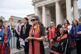 Metis delegates leave the Vatican in Rome, Italy