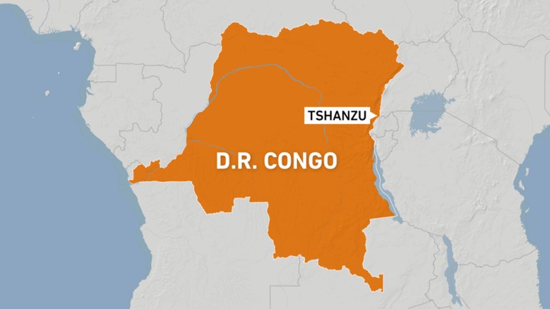 DR Congo map showing Tshanzu