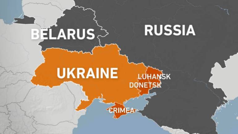 Mapa Ucrania, Rusia, Bielorrusia