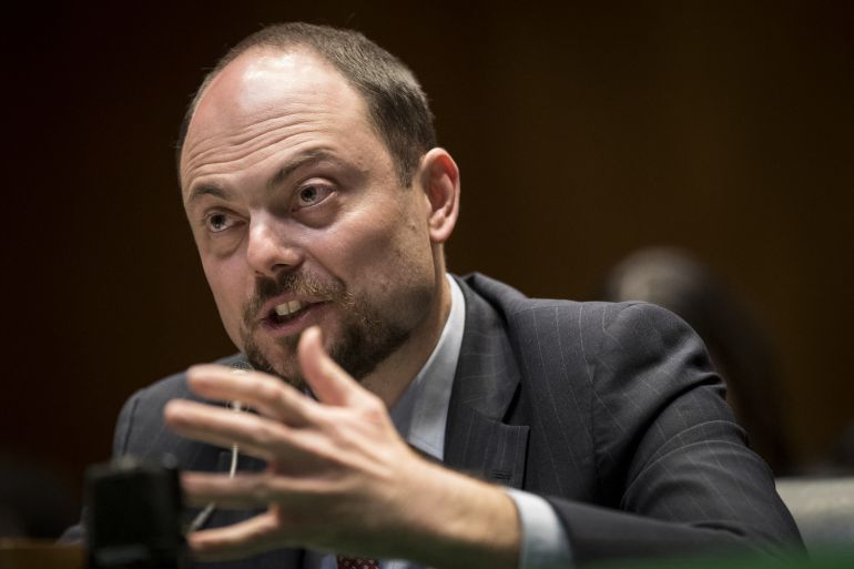 Vladimir Kara-Murza, chairman of the Boris Nemtsov Foundation for Freedom, testifies during a Commission On Security And Cooperation hearing to discuss the legacy of and justice for for slain Russian political opposition leader Boris Nemtsov.
