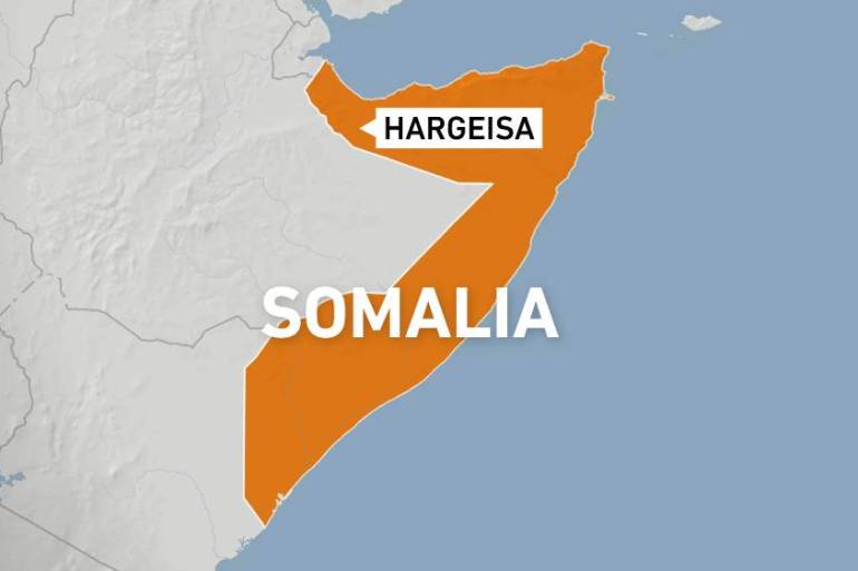 Map of Somalia showing Hargeisa