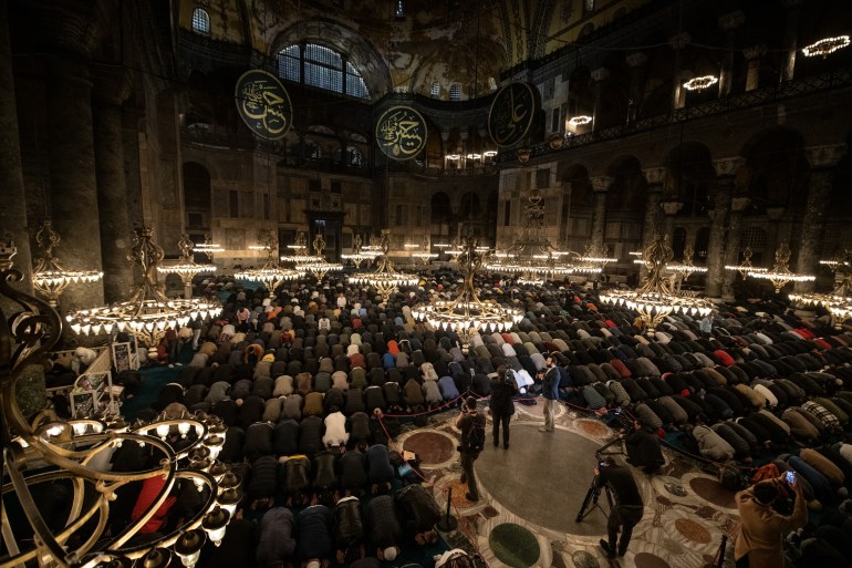 First Evening Prayer At Istanbul's Hagia Sofia