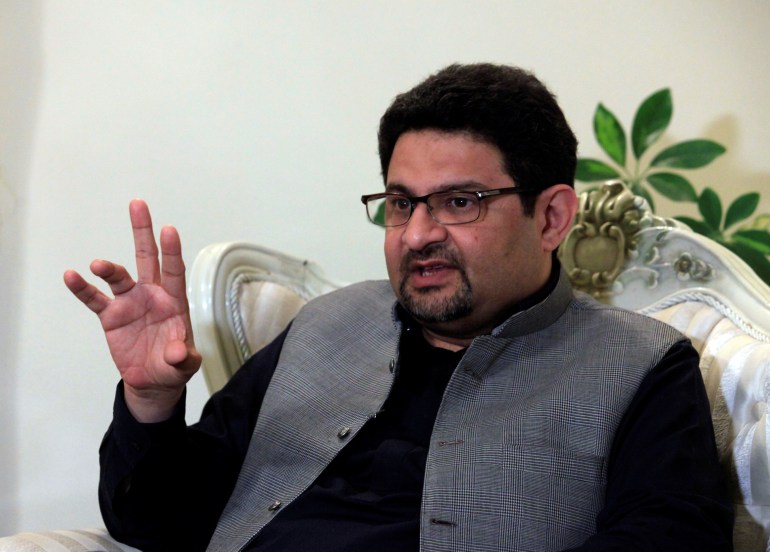 Pakistan's new finance ministry chief Miftah Ismail speaks with the media in Islamabad, Pakistan