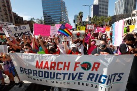 People march for reproductive rights in California, US