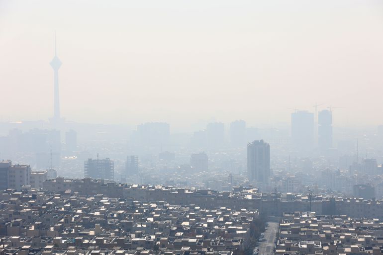 A general view of Tehran city following the increase in air pollution in Tehran, Iran,