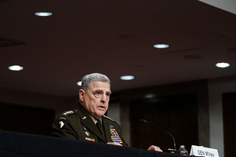 Joint Chiefs Chairman General Mark Milley testifies before the US Senate Armed Services Committee.