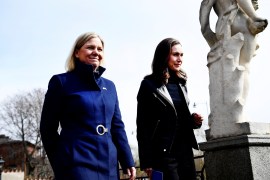 Sweden&#39;s Prime Minister Magdalena Andersson and Finland&#39;s Prime Minister Sanna Marin have said their countries will apply to join the NATO alliance [Paul Wennerholm/TT News Agency/Reuters]