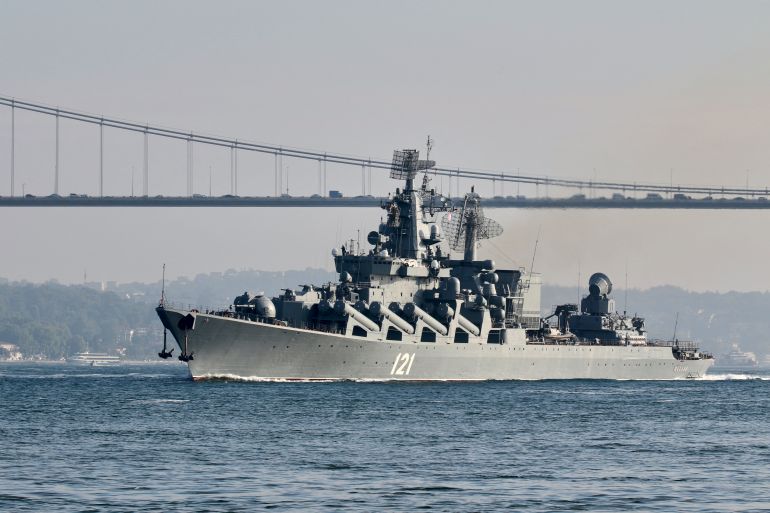 The Russian Navy's guided missile cruiser