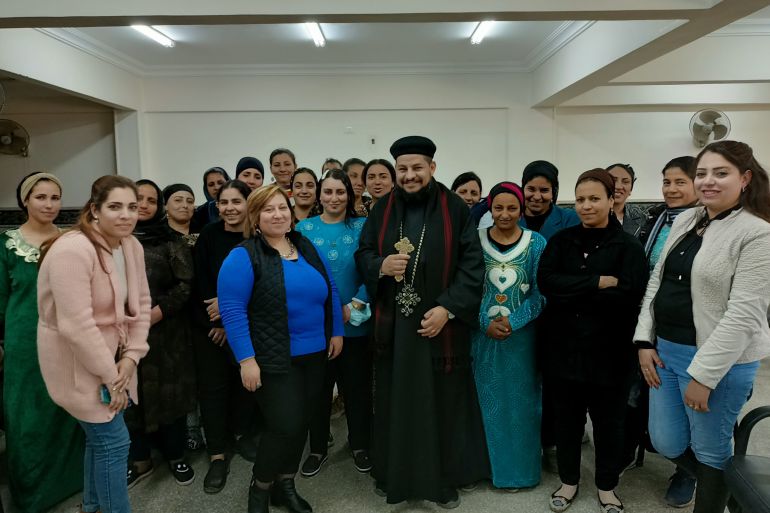 Priests at Assiut’s diocese in Upper Egypt attending a talk about how to address and deal with spousal violence in Coptic Christian families.