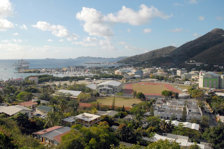 view of Road Town, Tortola in the British Virgin Islands